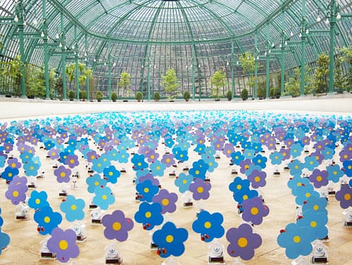 Solar flower installation art